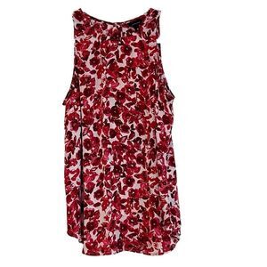 Who What Wear Women’s Red Floral Halter Tank Blouse Medium